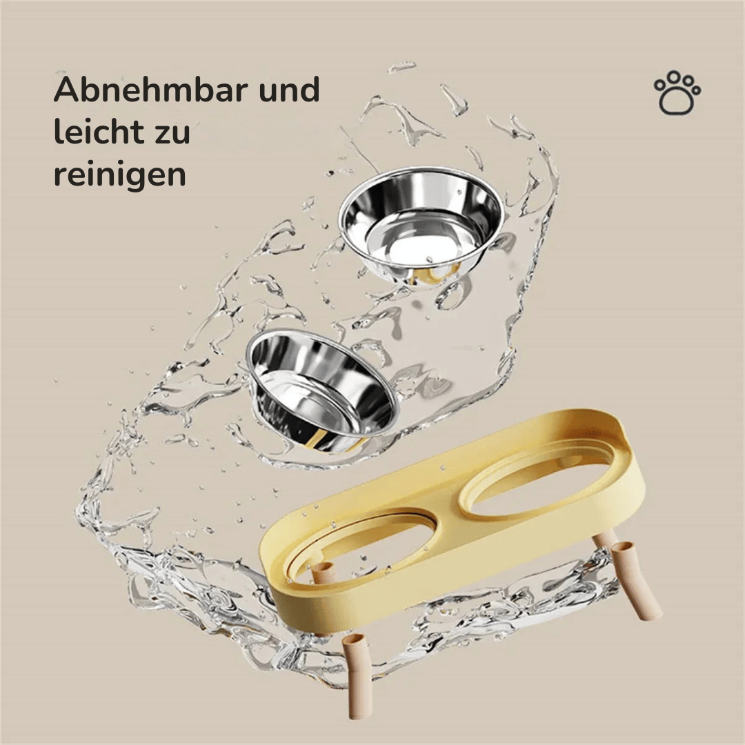 Edelstahl Doppelnapf – Farbiger Futter - & Wassernapf für Katzen & Hunde, rutschfest - fellfunk.de