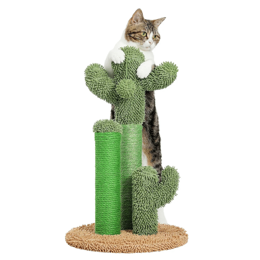Fellfunk Kratzbaum Kaktus – Stylischer Katzen - Kratzbaum mit 3 Sisal - Säulen & Spielball für Krallenpflege, Spielspaß & Wohnungdeko - fellfunk.de