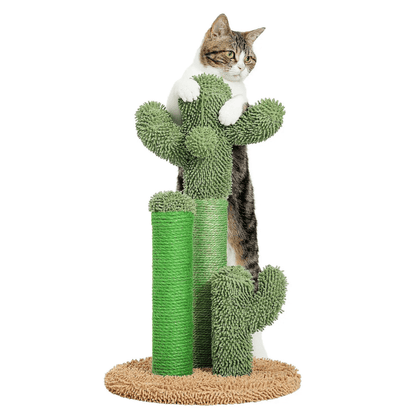 Fellfunk Kratzbaum Kaktus – Stylischer Katzen - Kratzbaum mit 3 Sisal - Säulen & Spielball für Krallenpflege, Spielspaß & Wohnungdeko - fellfunk.de