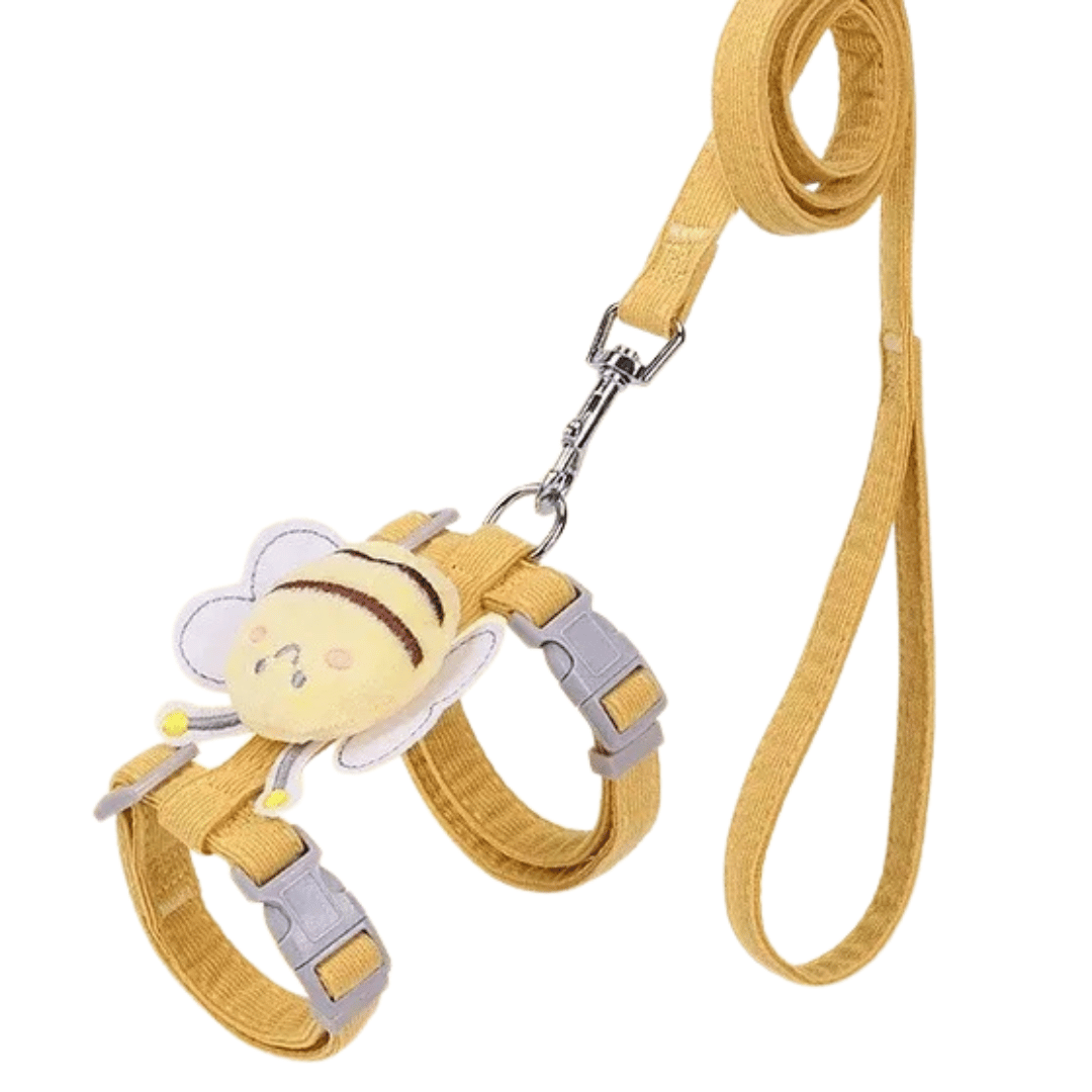 Katzen-Geschirr Set – Verstellbares Geschirr mit Leine & Halsband bequem & sicher für Spaziergänge