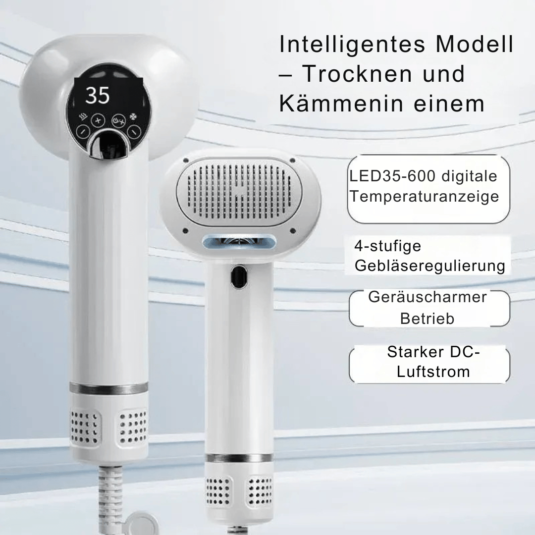 Föhnkamm Duo: Schnelles Trocknen & sanfte Fellpflege für Haustiere - fellfunk.de