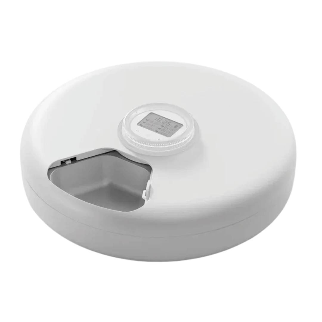 Smart Futterautomat – Kabelloser 6 - Mahlzeiten - Automat für Katzen & Hunde, für Nass - & Trockenfutter, planbare Fütterung & Portionen - fellfunk.de