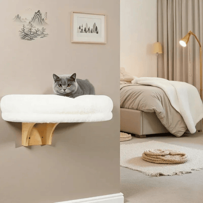 Wandliege aus Holz für Katzen – Fensterbett & Schlafplatz - fellfunk.de