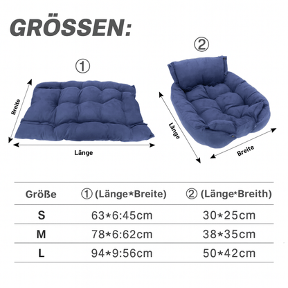 Weiches 3 - in - 1 Hundebett – Warme Schlafmatte & Sofa für Welpen & Katzen im Winter - fellfunk.de