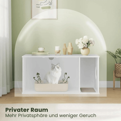 Katzenmöbel – Stabiles Holz - Katzenhaus 105×51×53 cm als Katzentoiletten - Schrank, diskret, robust & stilvolles Möbelstück - fellfunk.de