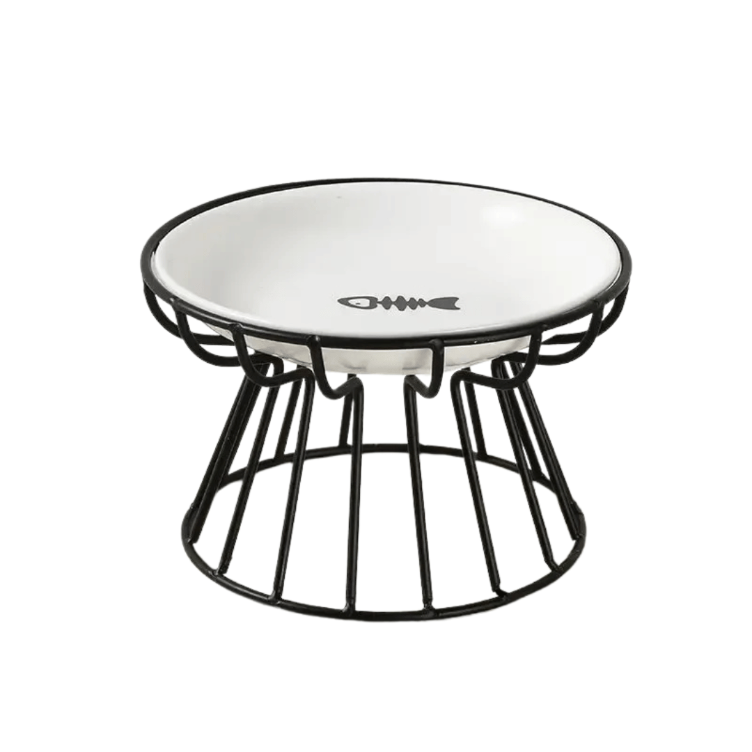 Fellfunk KeramikFutter – Erhöhter Napf für Hunde & Katzen mit Standfuß für gesunde Haltung beim Fressen & Trinken - fellfunk.de