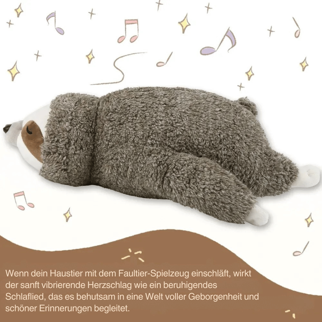 Welpenspielzeug mit Herzschlag – Beruhigendes Faultier Kuscheltier als Weihnachtsgeschenk - fellfunk.de