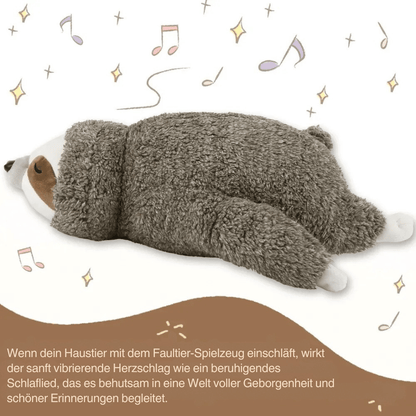Welpenspielzeug mit Herzschlag – Beruhigendes Faultier Kuscheltier als Weihnachtsgeschenk - fellfunk.de