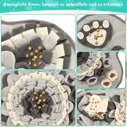 Schnüffelteppich für Hunde – Interaktive Trainingsmatte mit Quietschi & Leckerli - Verstecken - fellfunk.de