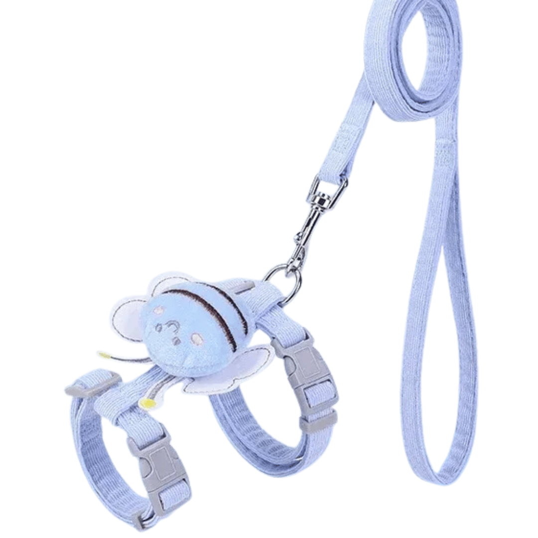 Katzen-Geschirr Set – Verstellbares Geschirr mit Leine & Halsband bequem & sicher für Spaziergänge