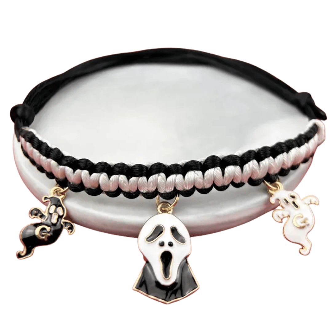 Halloween Halsband – Handgefertigtes Breakaway - Halsband für Katzen & kleine Hunde mit Kürbis - & Geisteranhänger, sicher & stylisch - fellfunk.de