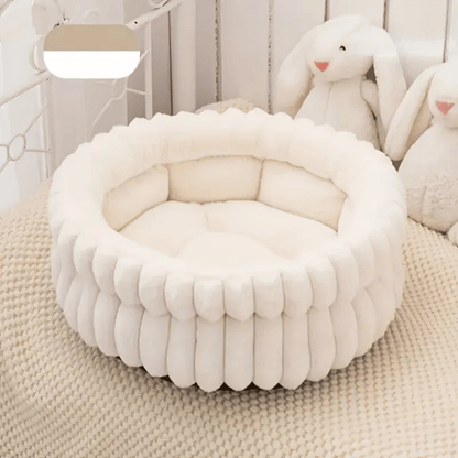 Donut - Katzenbett – Flauschiges Plüschbett mit hohem Rand für Wärme, Komfort & Geborgenheit - fellfunk.de