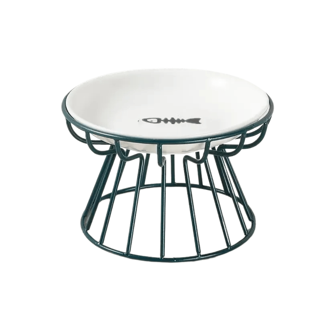 Fellfunk KeramikFutter – Erhöhter Napf für Hunde & Katzen mit Standfuß für gesunde Haltung beim Fressen & Trinken - fellfunk.de