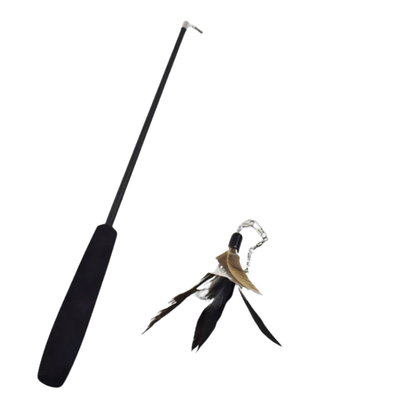 Teleskop-Katzenangel: 3-Segment-Spielstab für interaktives Katzenspiel & Training