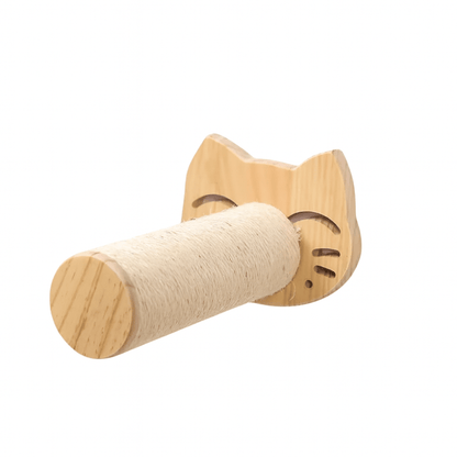 FellFunk Wand - Katzenbaum – Wandregale mit Kratzstamm, Hängematte, Kletterplattform & Seilleiter aus Holz - fellfunk.de