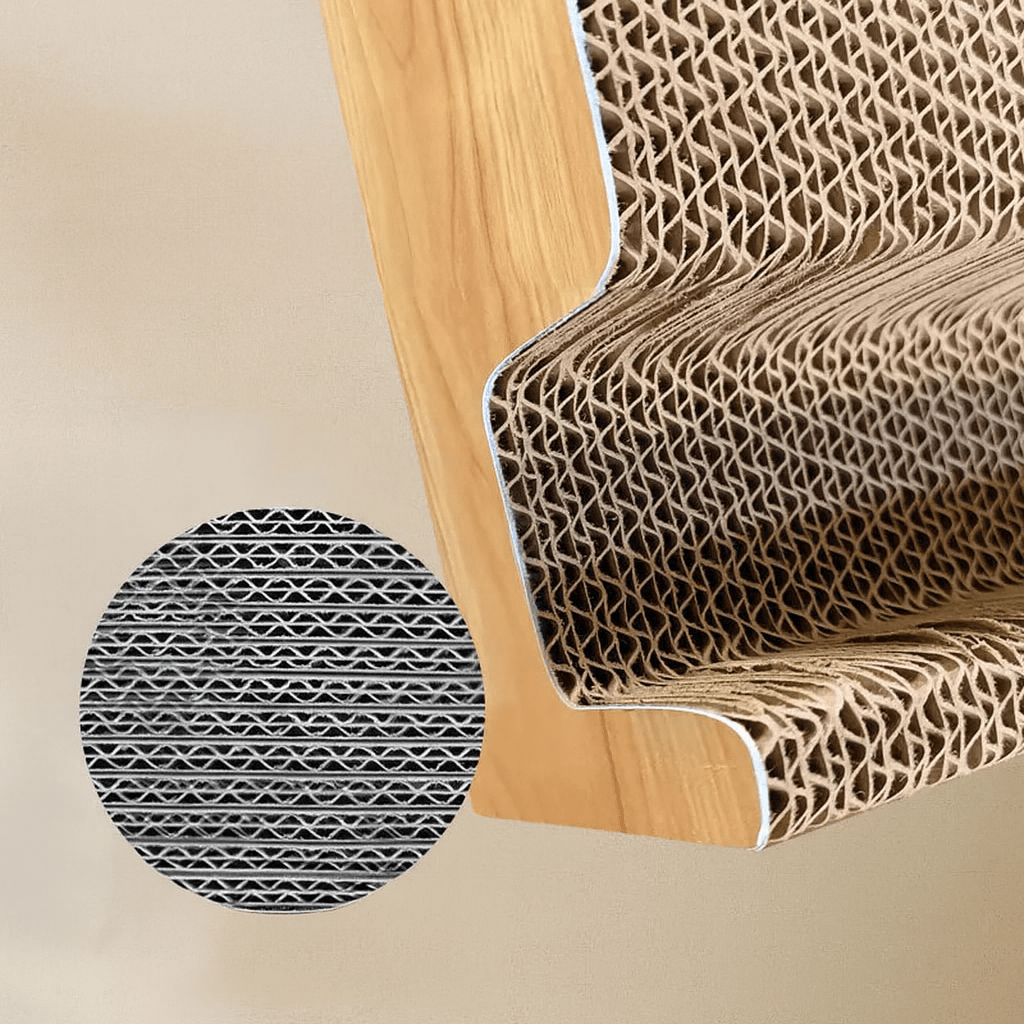 Fellfunk L - Form Kratzbrett – Robustes Katzen - Kratzbrett gegen Möbelkratzen, mit Sisalfläche für Krallenpflege & aktives Training - fellfunk.de