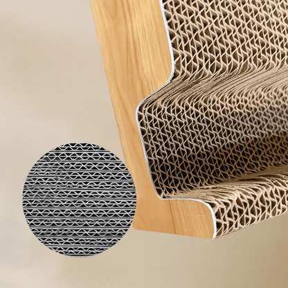 Fellfunk L - Form Kratzbrett – Robustes Katzen - Kratzbrett gegen Möbelkratzen, mit Sisalfläche für Krallenpflege & aktives Training - fellfunk.de