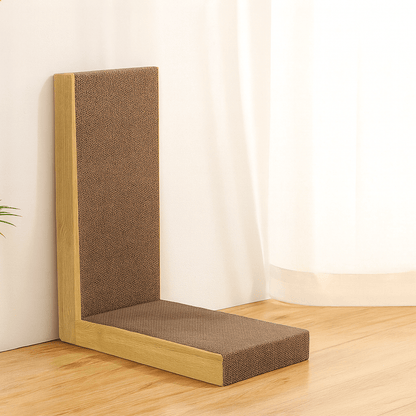 Fellfunk L - Form Kratzbrett – Robustes Katzen - Kratzbrett gegen Möbelkratzen, mit Sisalfläche für Krallenpflege & aktives Training - fellfunk.de