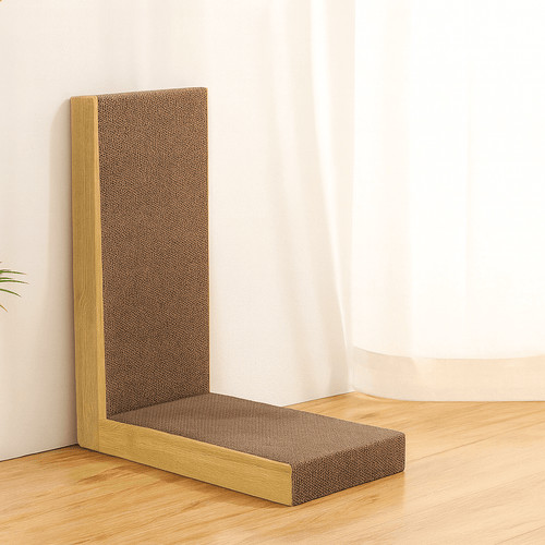 Fellfunk L - Form Kratzbrett – Robustes Katzen - Kratzbrett gegen Möbelkratzen, mit Sisalfläche für Krallenpflege & aktives Training - fellfunk.de