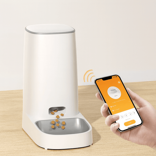 Smart Futterautomat – Automatischer WiFi - Futterspender mit App - Steuerung für Katzen & Hunde, Trockenfutter & flexible Fütterung - fellfunk.de