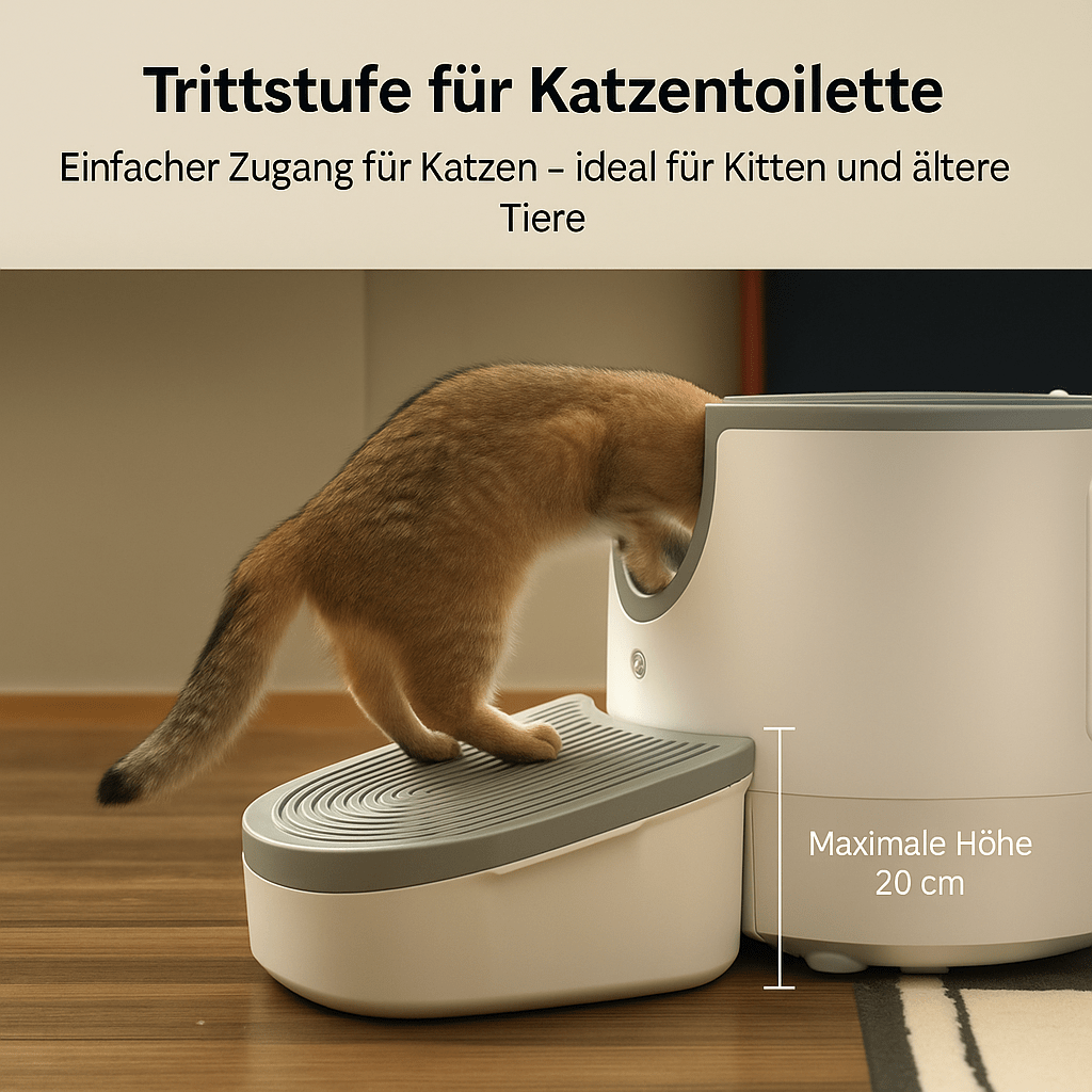 3 - in - 1 Cat Stepper – Anti - Rutsch Rampe mit Streuauffang & Stauraum, perfekt für die Furoomate Selbstreinigende Katzentoilette - fellfunk.de