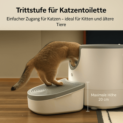 3 - in - 1 Cat Stepper – Anti - Rutsch Rampe mit Streuauffang & Stauraum, perfekt für die Furoomate Selbstreinigende Katzentoilette - fellfunk.de