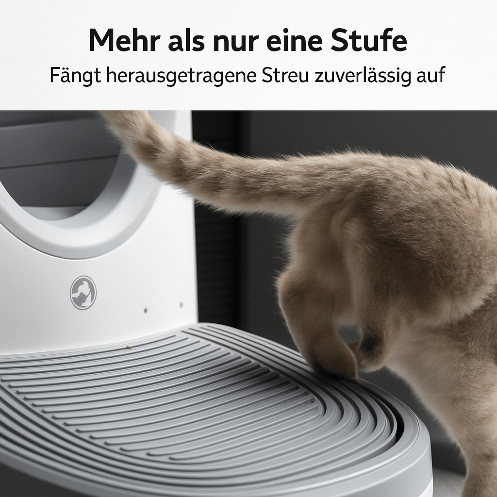 3 - in - 1 Cat Stepper – Anti - Rutsch Rampe mit Streuauffang & Stauraum, perfekt für die Furoomate Selbstreinigende Katzentoilette - fellfunk.de