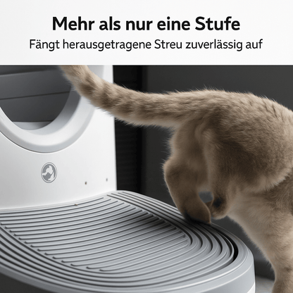 3 - in - 1 Cat Stepper – Anti - Rutsch Rampe mit Streuauffang & Stauraum, perfekt für die Furoomate Selbstreinigende Katzentoilette - fellfunk.de