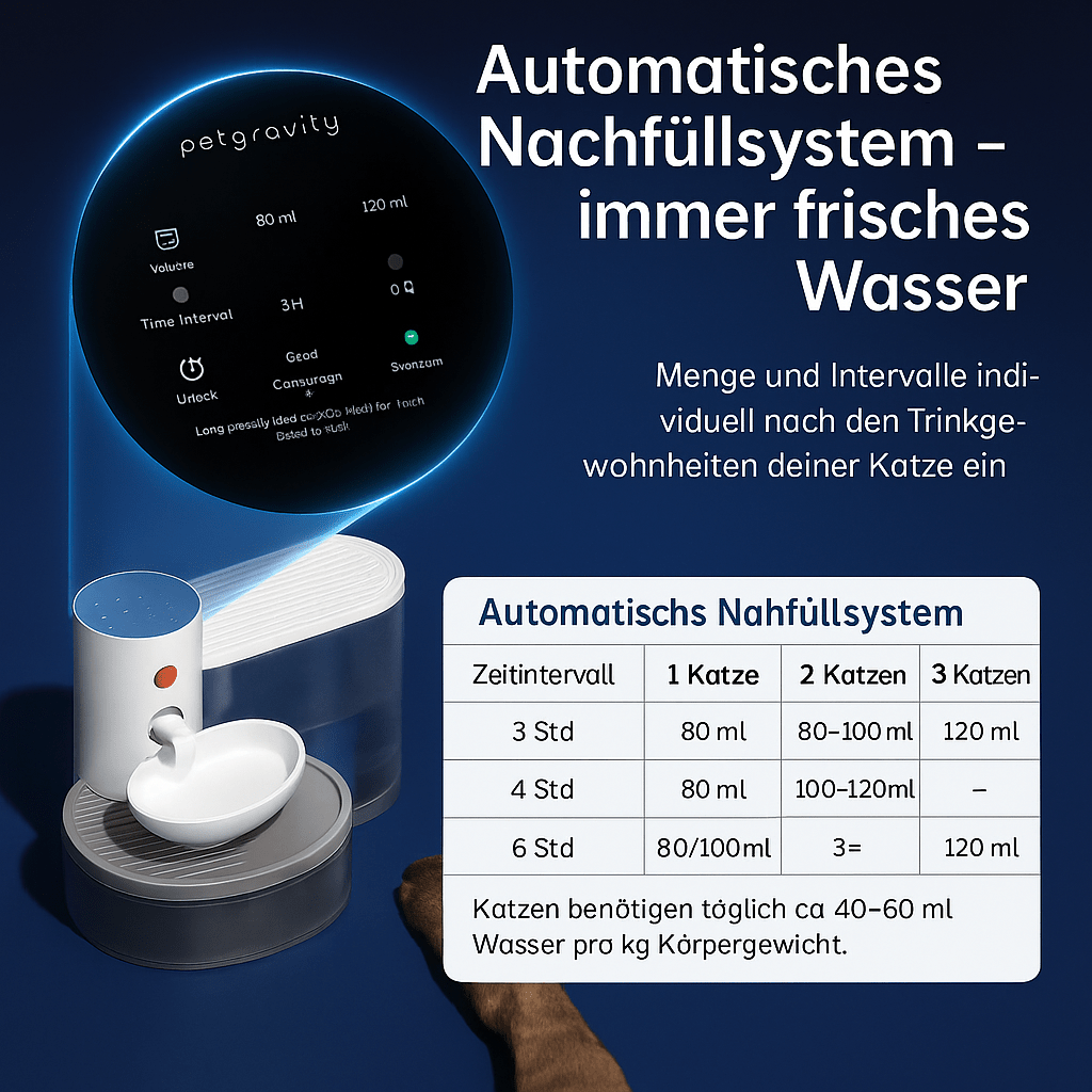 Kabelloser Trinkbrunnen – Wiederaufladbarer Katzenbrunnen mit großer Kapazität, leise & umweltfreundlich für frisches Wasser - fellfunk.de