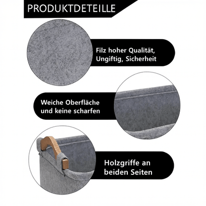 Haustier Spielzeugbox aus Filz – Faltbare Aufbewahrung für Spielzeug, Futter & Zubehör - fellfunk.de