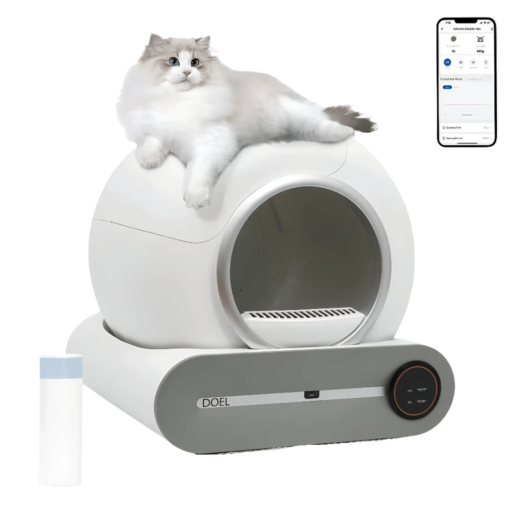 Fellfunk CleanBox Pro – Automatische Katzentoilette mit App & 65L Kapazität - fellfunk.de