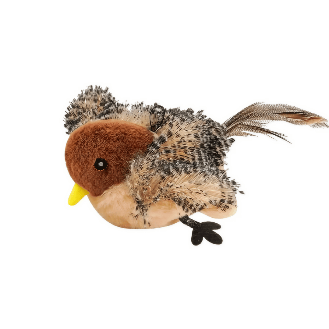 Fellfunk FlatterFix – Interaktives Vogelspielzeug für Katzen mit Flügelschlag, Sound & USB - Akku zur Aktivierung des Jagdinstinkts - fellfunk.de