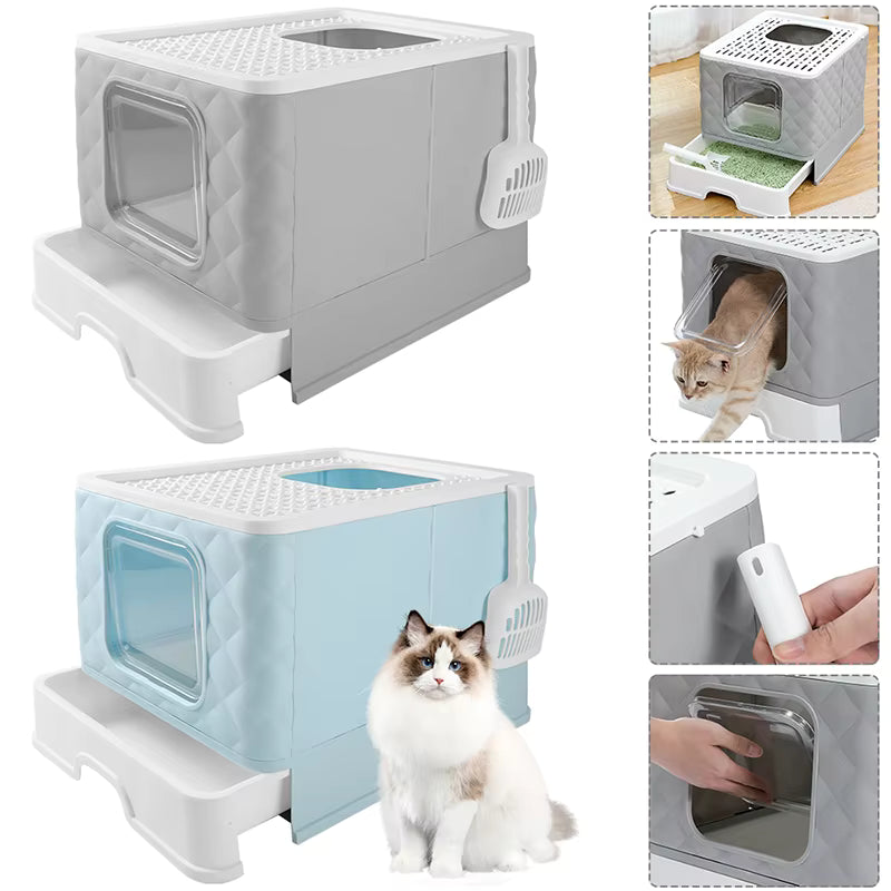 Fellfunk FoldBox XL - Die geruchsarme und platzsparende Katzentoilette für große Katzen