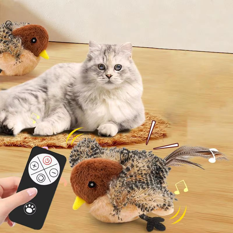 Fellfunk FlatterFix - Das interaktive Vogelspielzeug für Katzen mit Flügelschlag und Sound