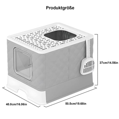 Fellfunk FoldBox XL - Die geruchsarme und platzsparende Katzentoilette für große Katzen