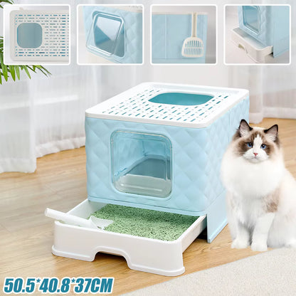 Fellfunk FoldBox XL - Die geruchsarme und platzsparende Katzentoilette für große Katzen