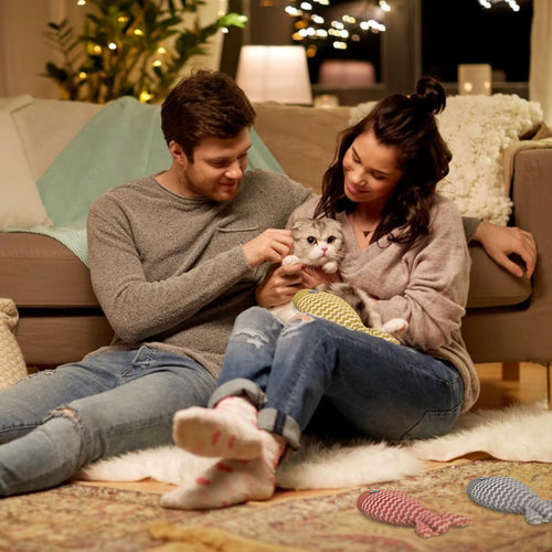 FlossyBite: Interaktives Katzenfischspielzeug mit Catnip für Zahnpflege & Entspannung